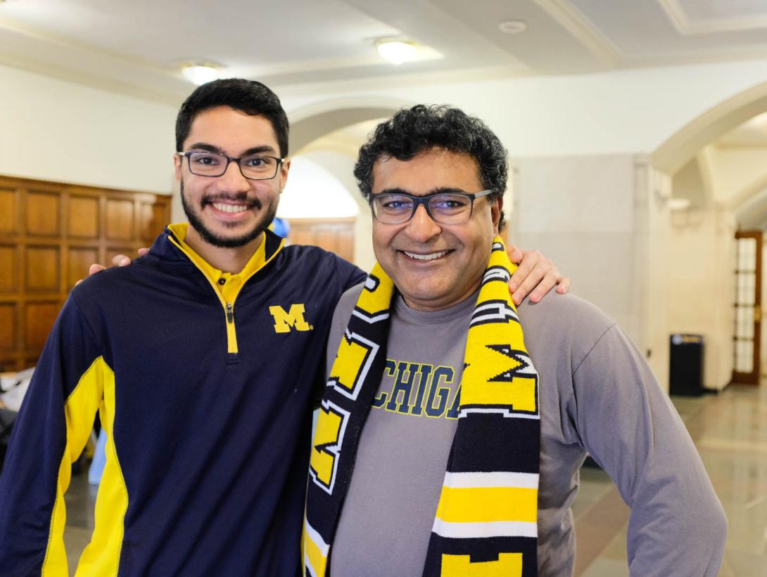 Michigan student with parent